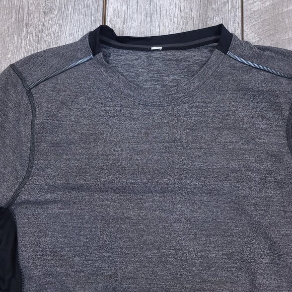 Lululemon Shirt Mens Medium Dark Gray Crew Long Sleeve Performance Athletic Top - Picture 5 of 6